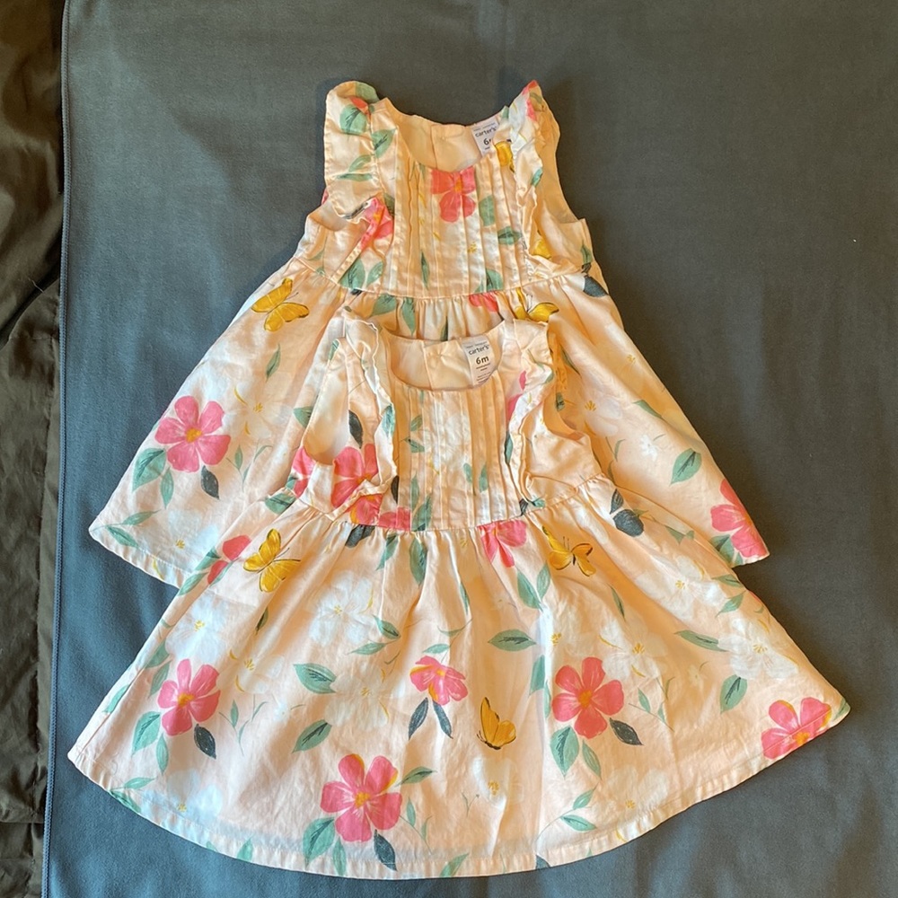 Carter’s 6 months Easter Floral Dresses. Set of two, great for twins!